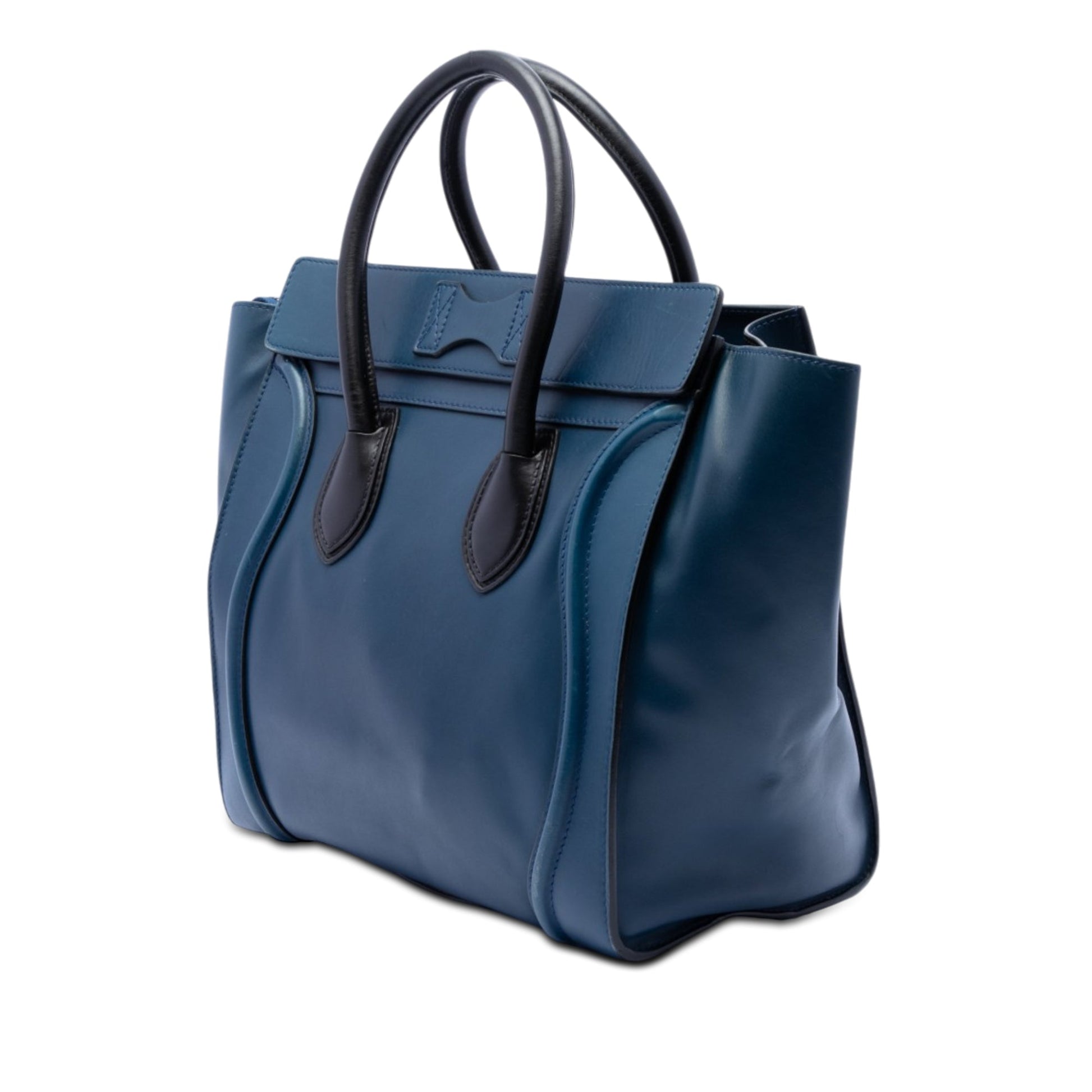 Celine Mini Bicolor Leather Luggage Tote