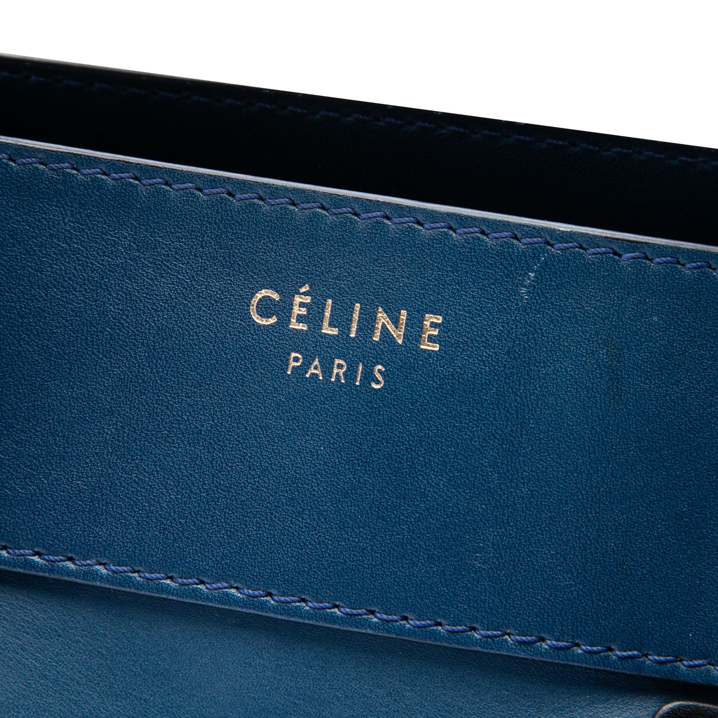 Celine Mini Bicolor Leather Luggage Tote