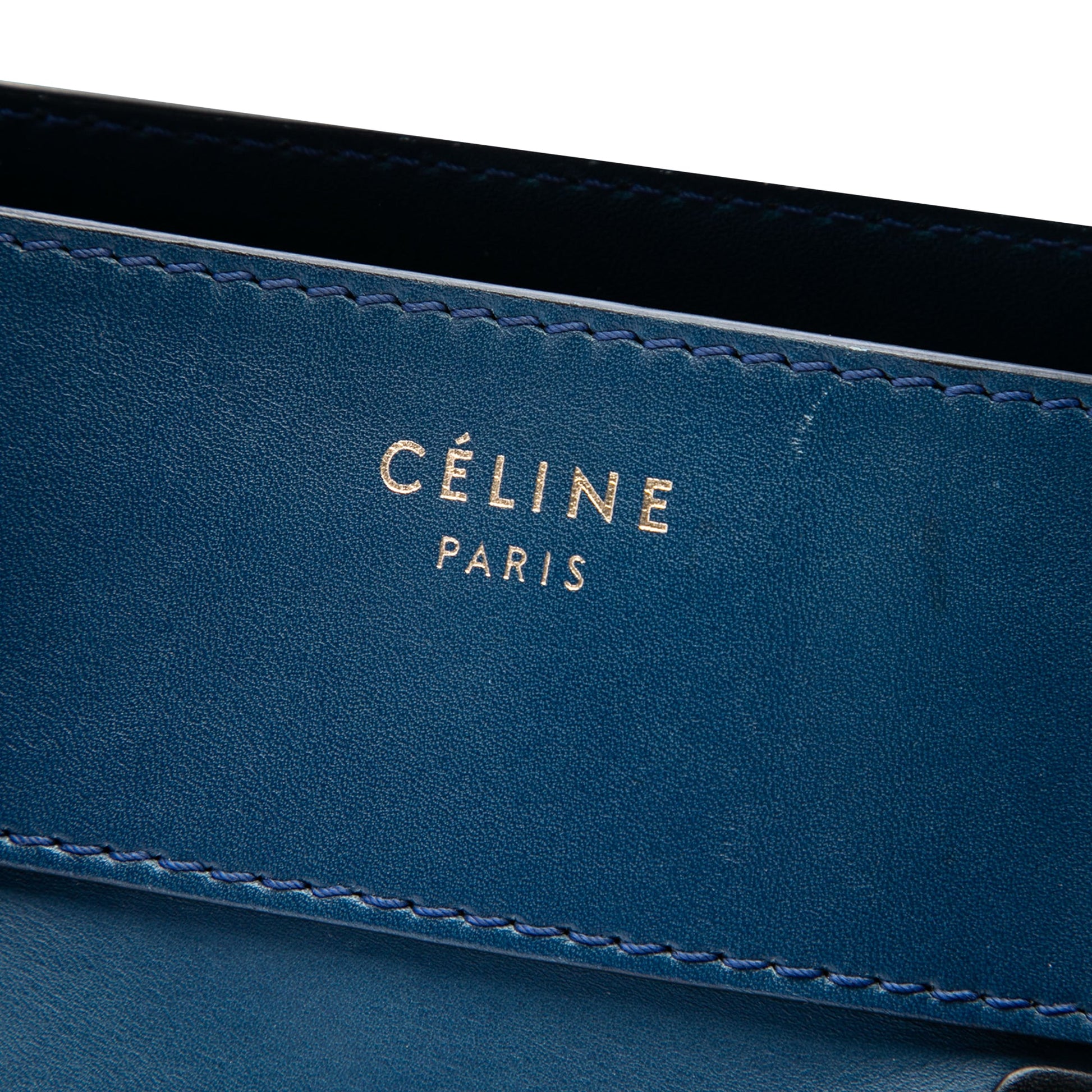 Celine Mini Bicolor Leather Luggage Tote