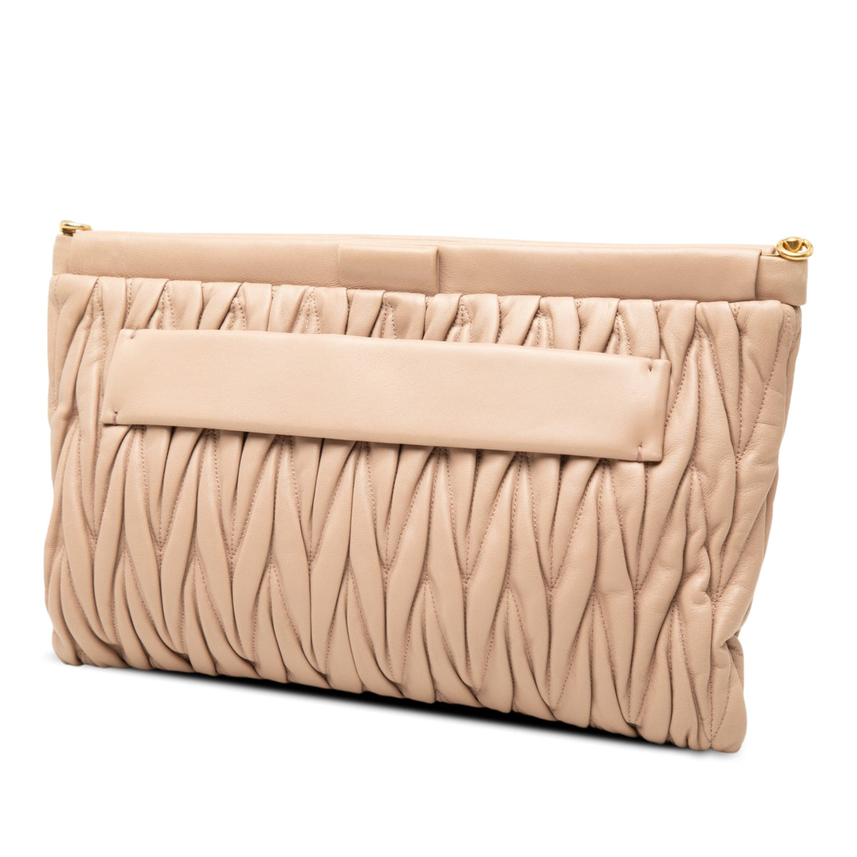 Miu Miu Matelasse Nappa Frame Clutch with Strap