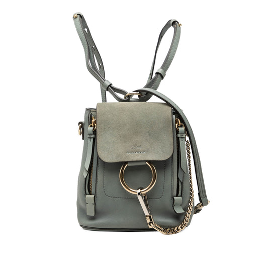 Chloé Mini Calfskin and Suede Faye Backpack