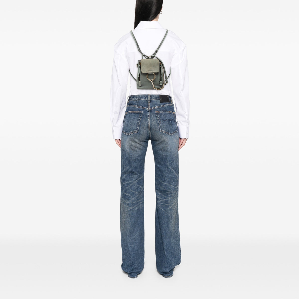 Chloé Mini Calfskin and Suede Faye Backpack