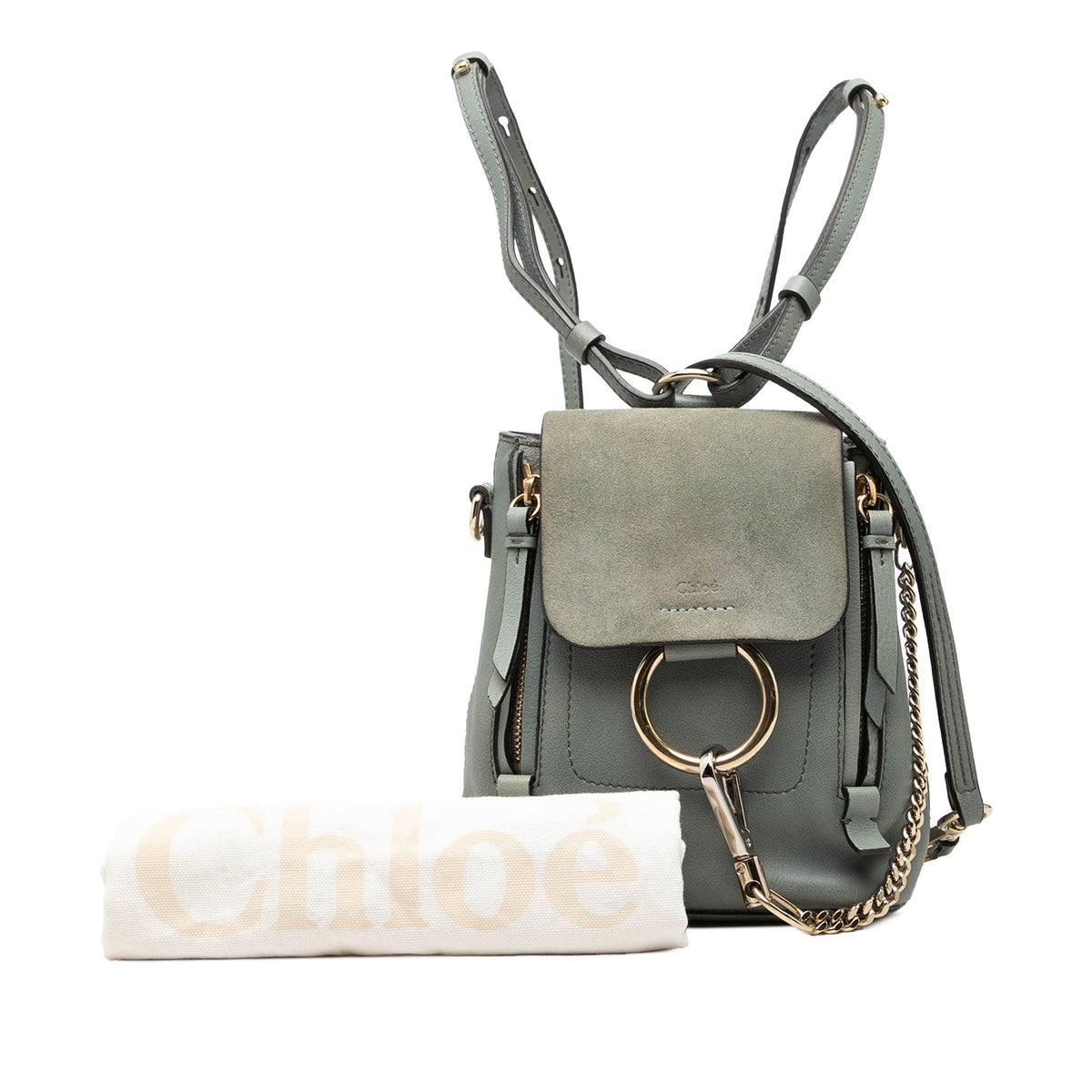 Chloé Mini Calfskin and Suede Faye Backpack