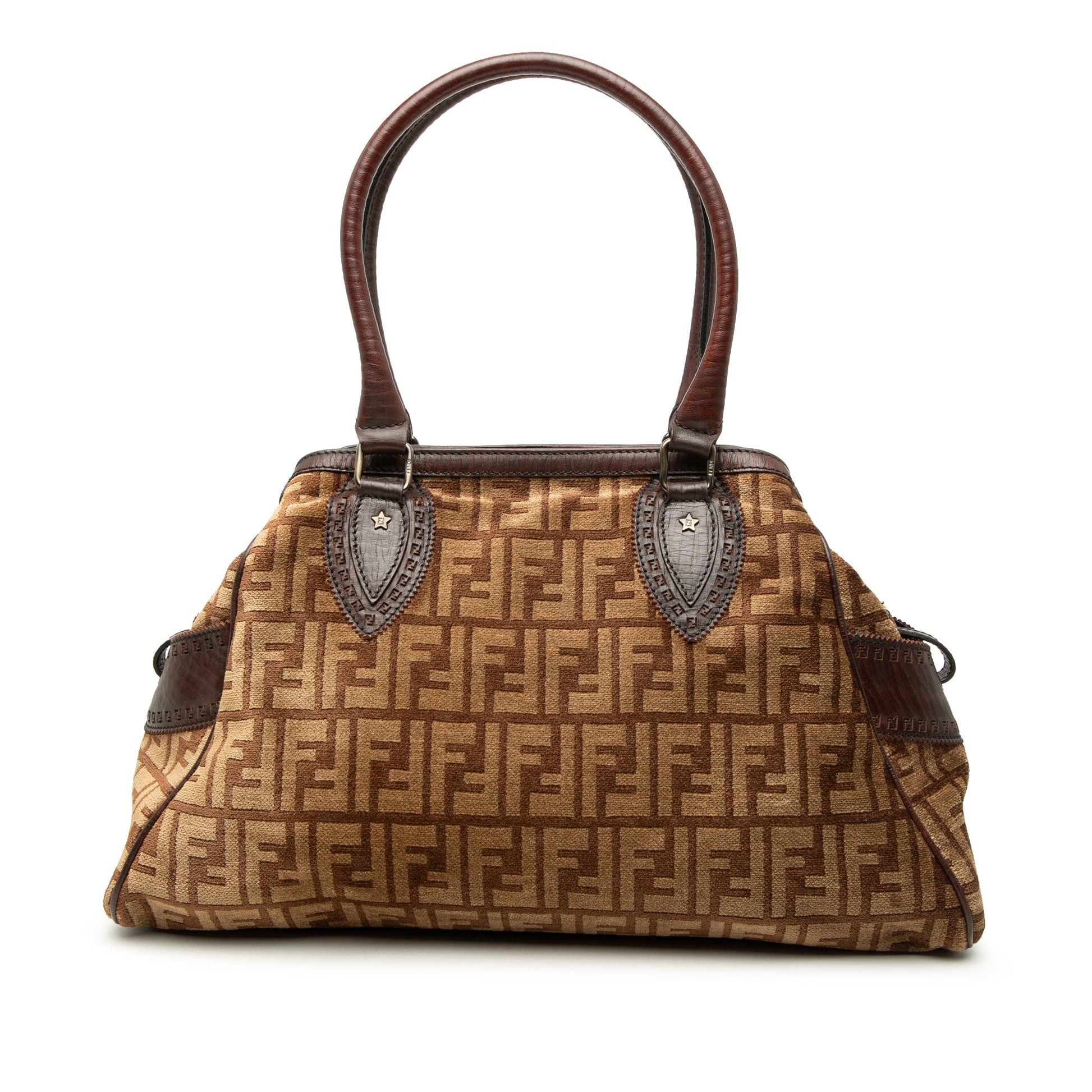 Fendi Medium Zucca Velvet Etniko Du Jour Handbag