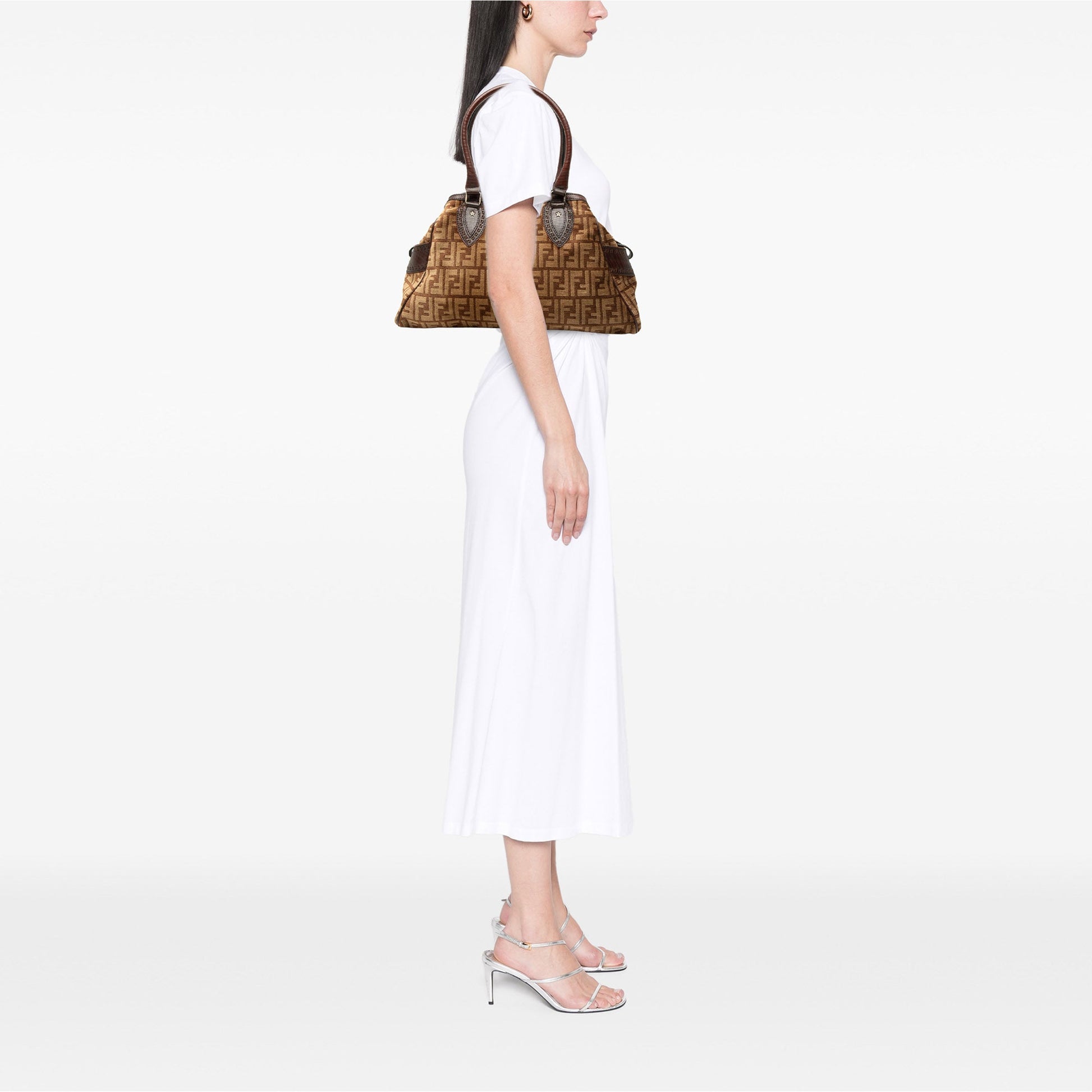 Fendi Medium Zucca Velvet Etniko Du Jour Handbag