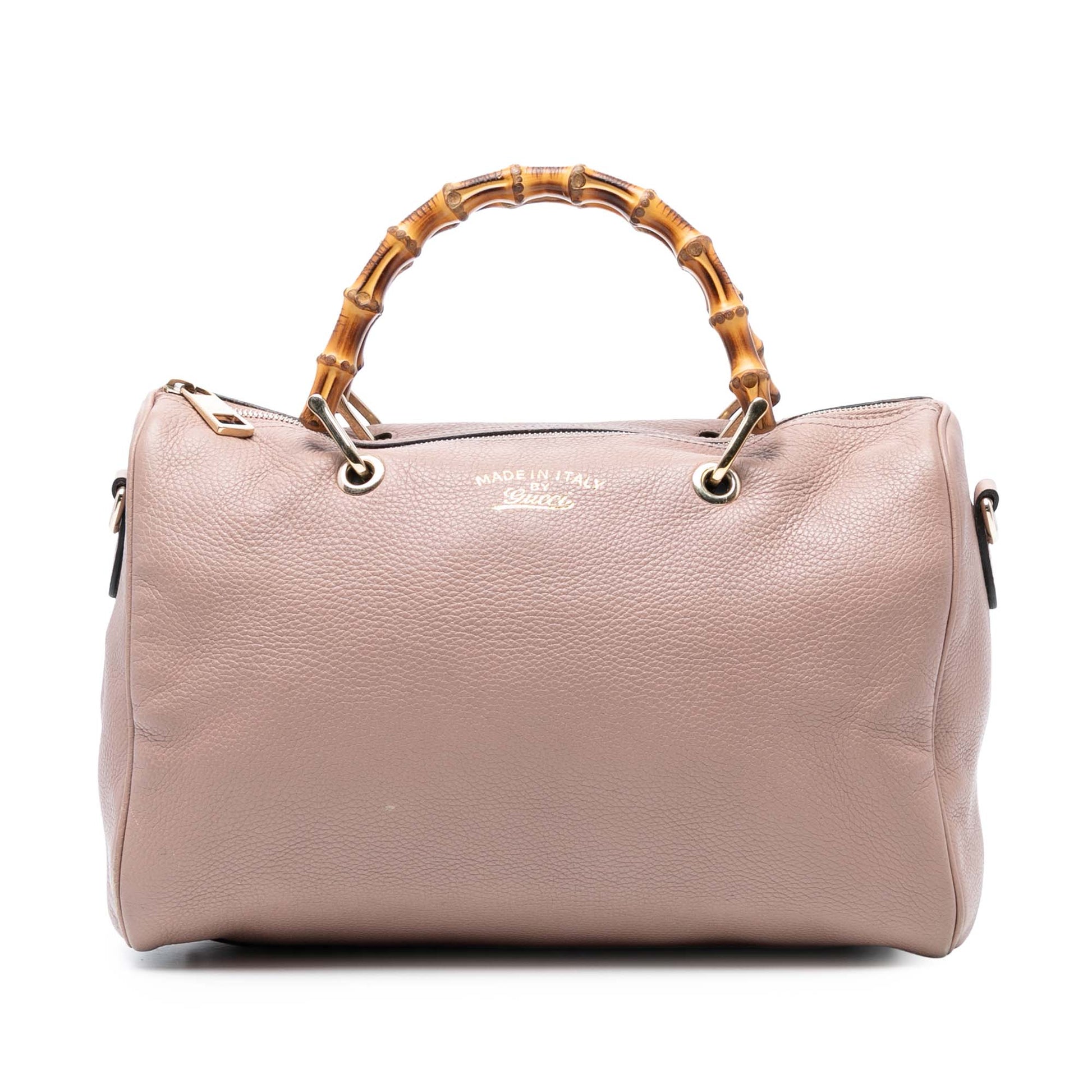 Gucci Medium Calfskin Bamboo Shopper Boston Bag