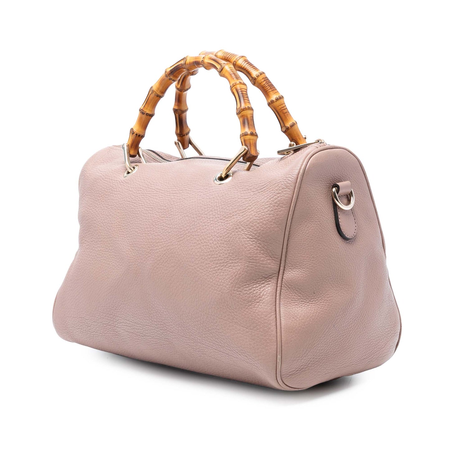 Gucci Medium Calfskin Bamboo Shopper Boston Bag