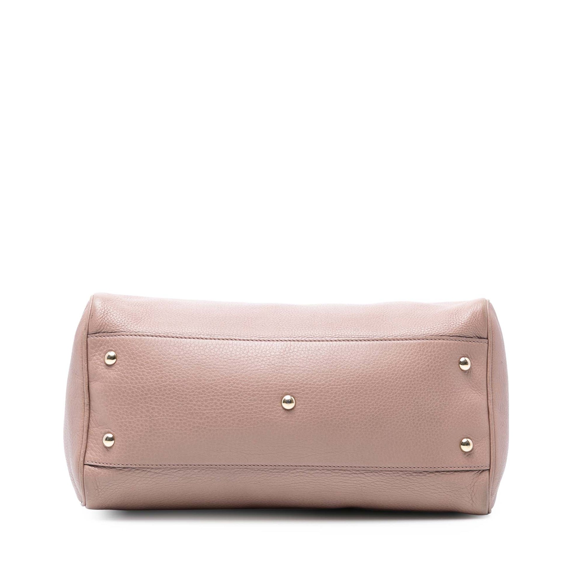 Gucci Medium Calfskin Bamboo Shopper Boston Bag