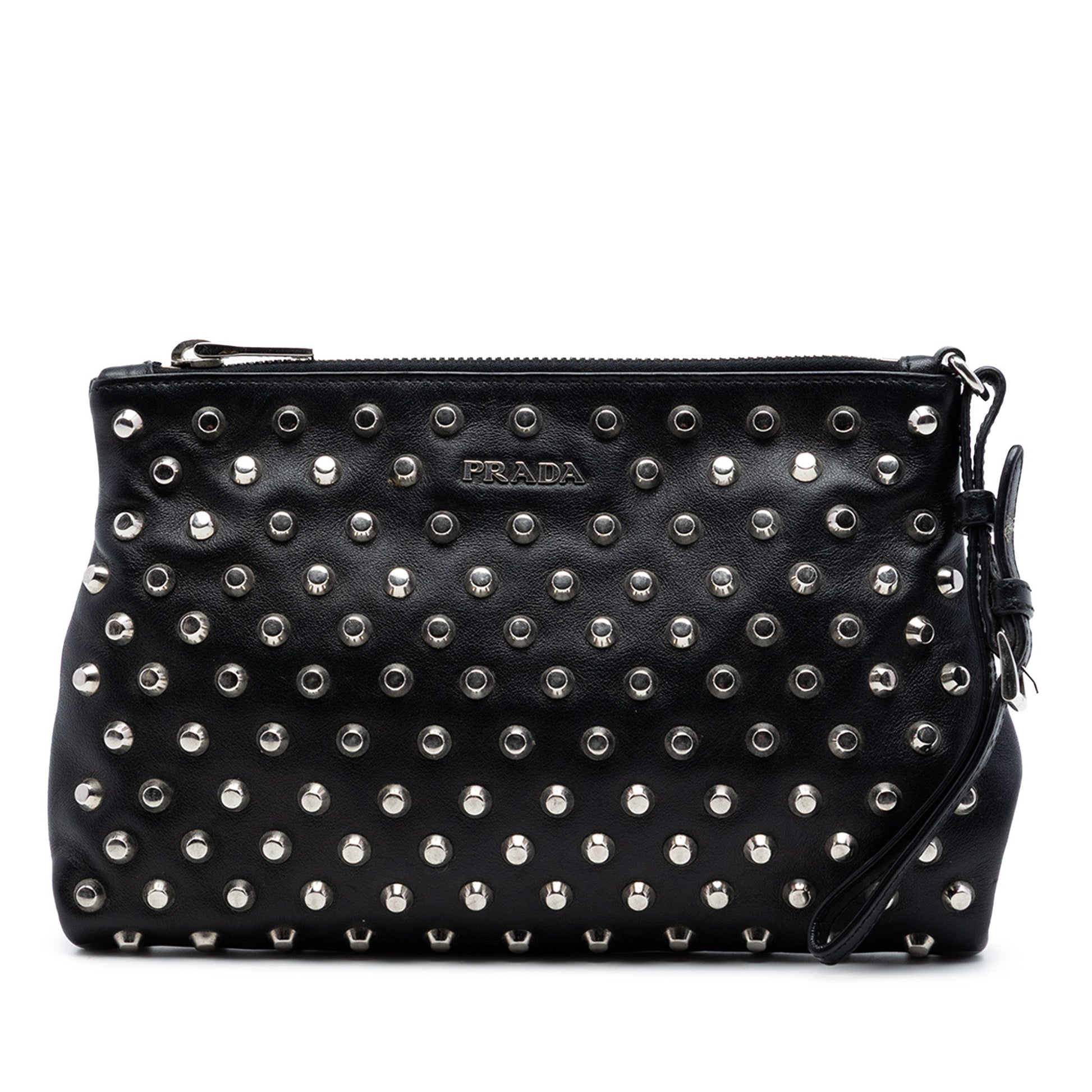 Prada Studded Leather Clutch