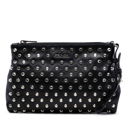 Prada Studded Leather Clutch