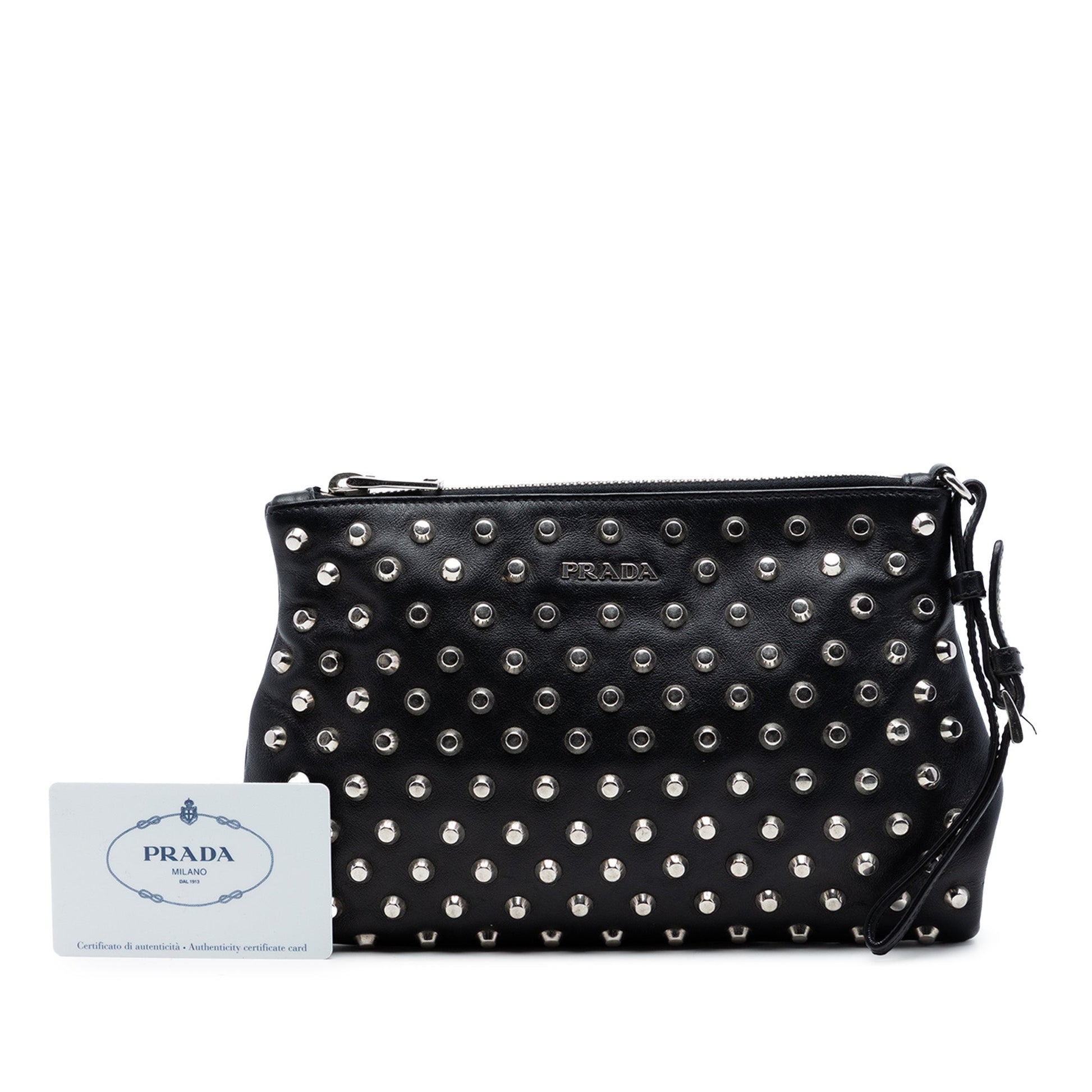 Prada Studded Leather Clutch