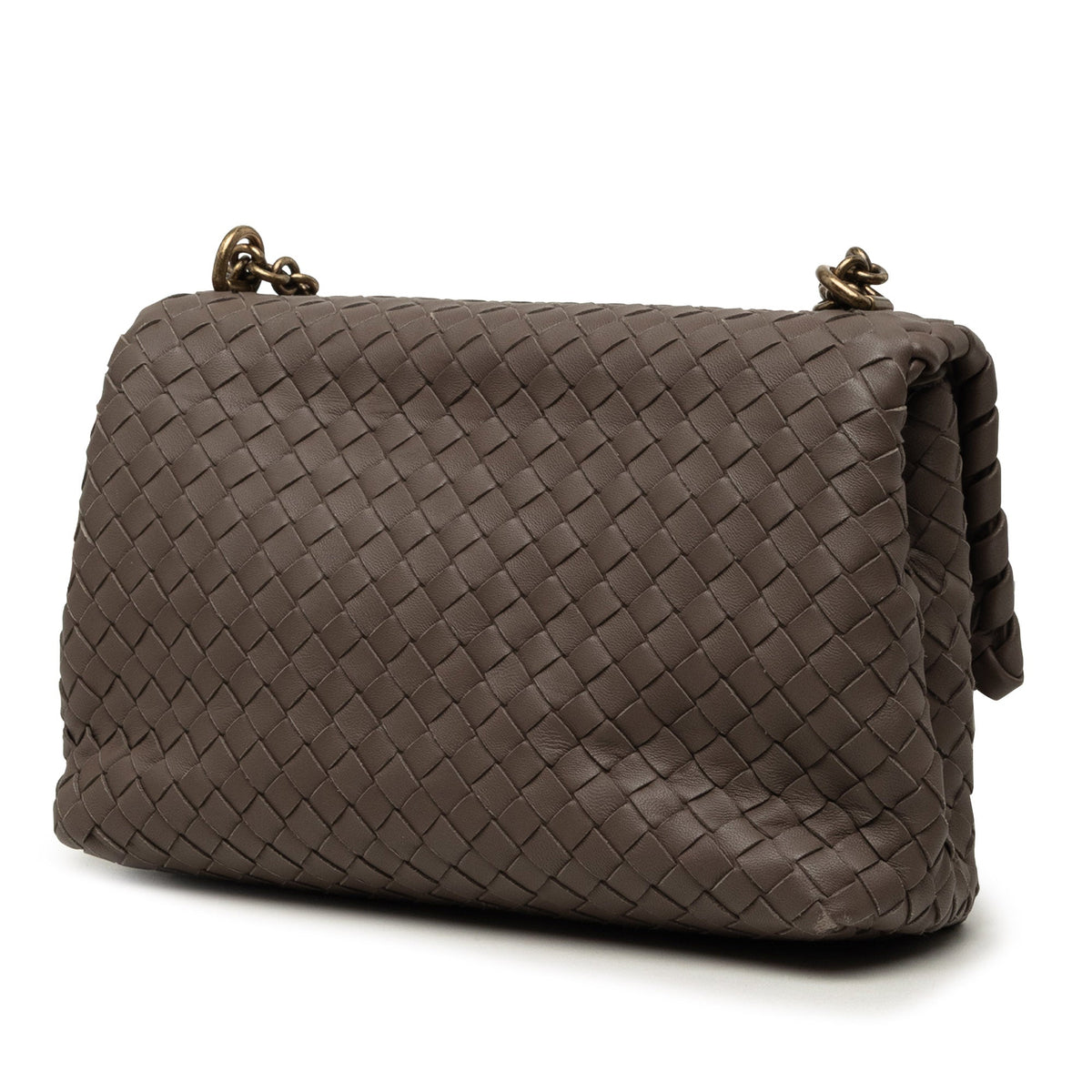 Bottega Veneta Small Nappa Intrecciato Olimpia Shoulder Bag — Brown