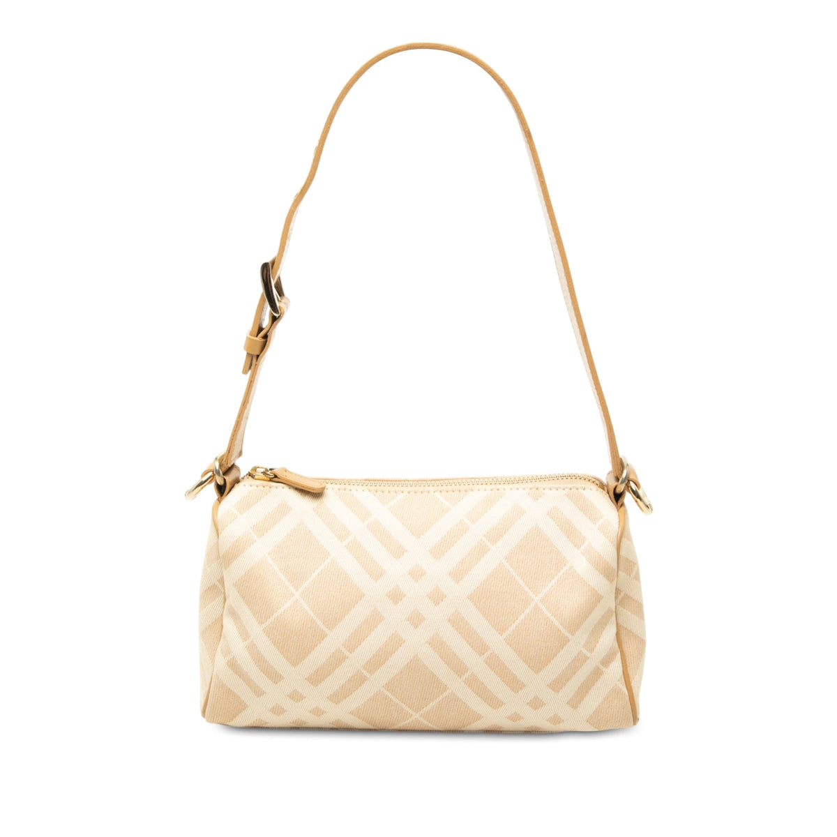 Burberry Nova Check Canvas Shoulder Bag — Beige