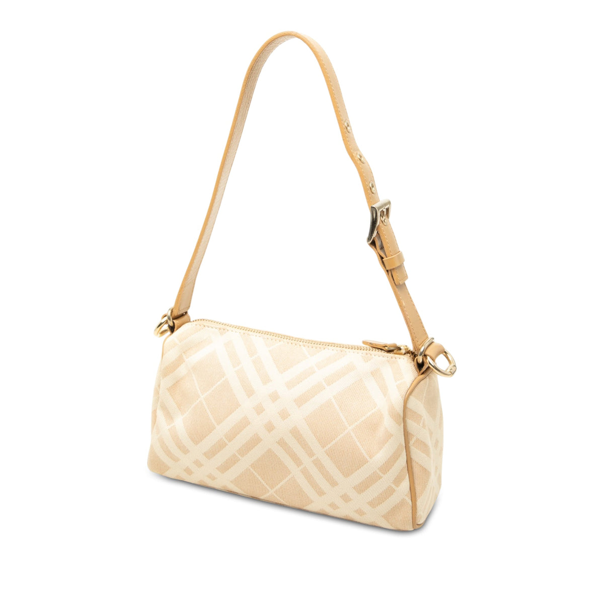Burberry Nova Check Canvas Shoulder Bag — Beige