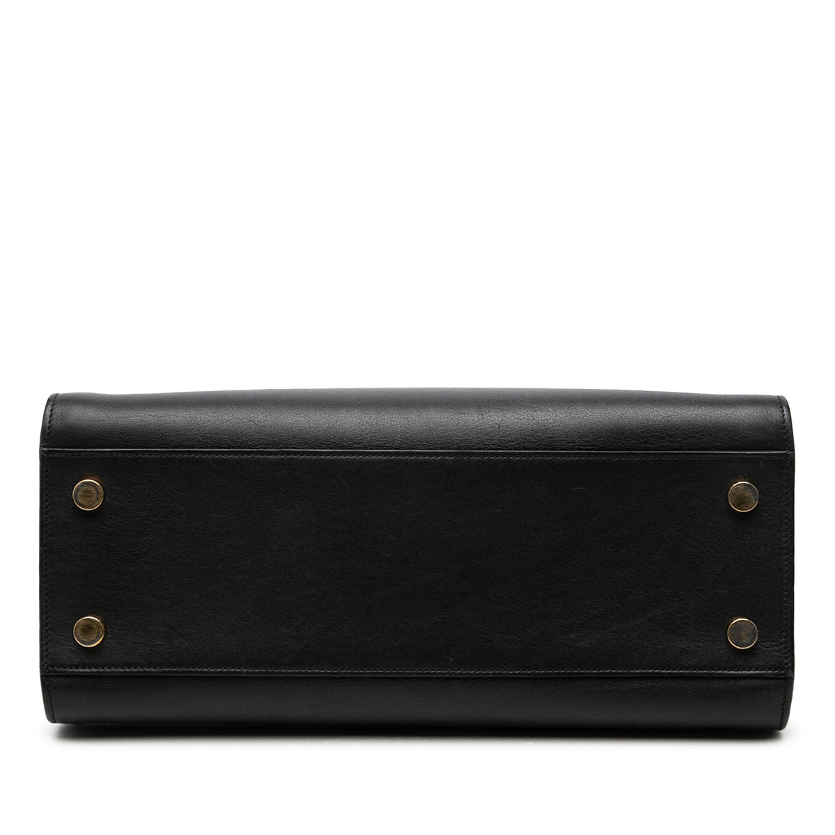Saint Laurent Small Leather Monogram Cabas Satchel — Black