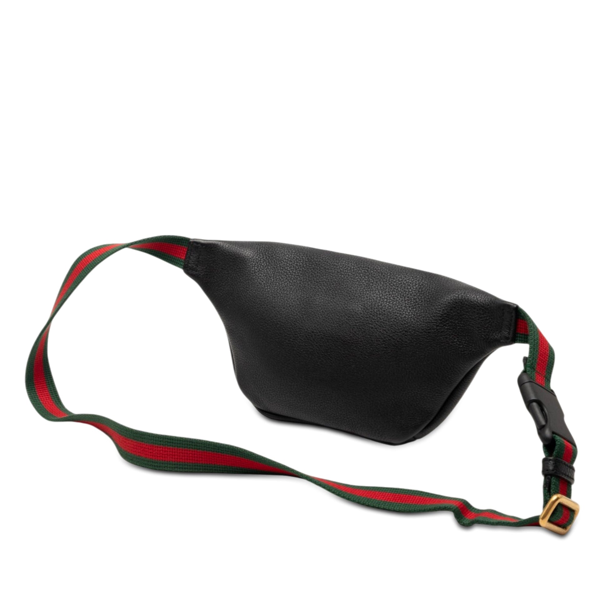 Gucci Small Grained Calfskin Web Logo Belt Bag