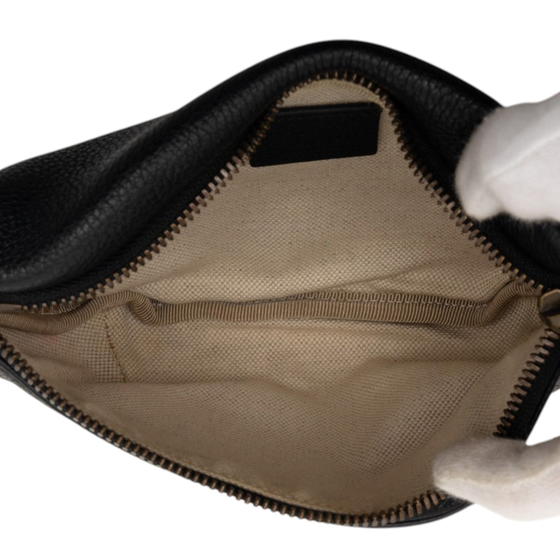 Gucci Small Grained Calfskin Web Logo Belt Bag