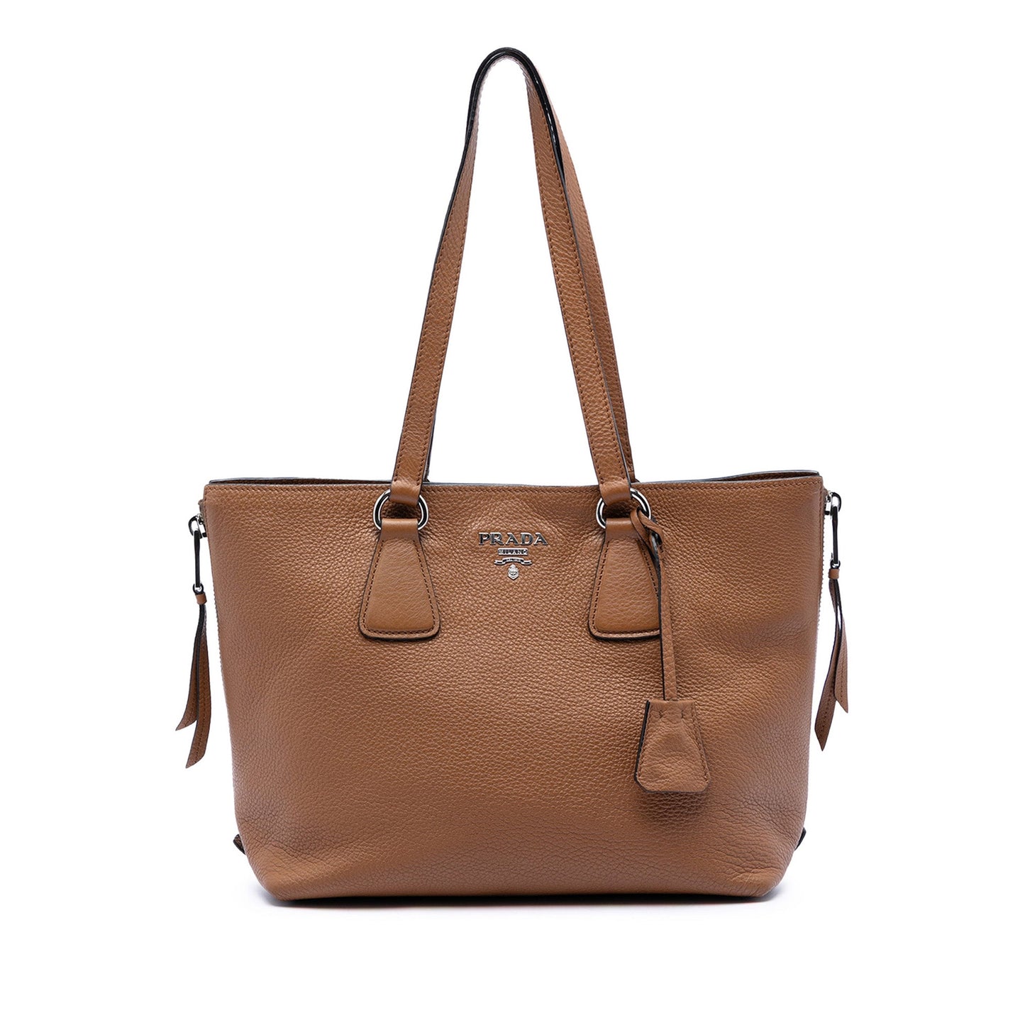Prada Vitello Phenix Side Zip Shopper Tote
