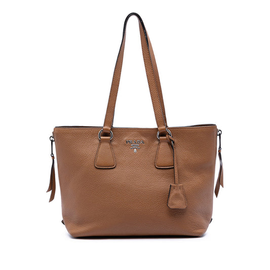 Prada Vitello Phenix Side Zip Shopper Tote