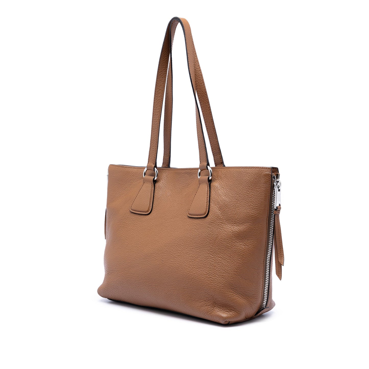 Prada Vitello Phenix Side Zip Shopper Tote