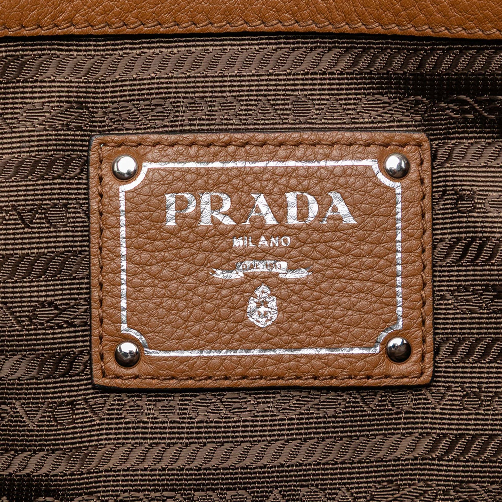 Prada Vitello Phenix Side Zip Shopper Tote