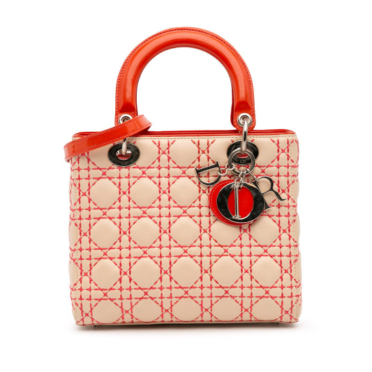 Dior Medium Lambskin Cannage Stitched Lady Dior