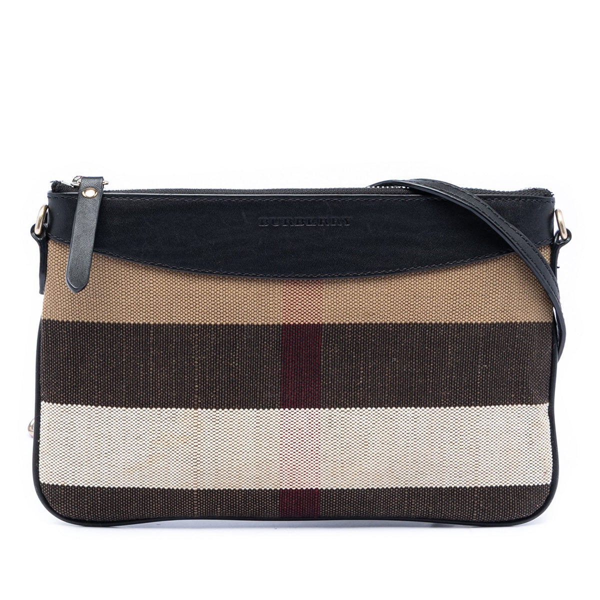 Burberry Mega Check Canvas Peyton Crossbody — Brown
