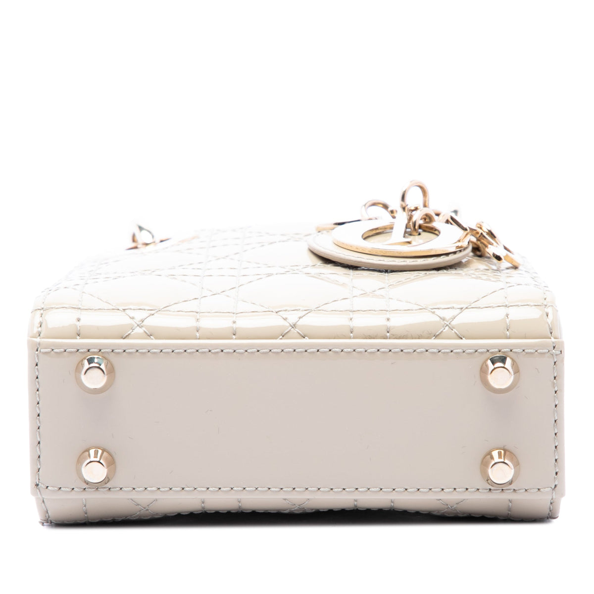 Dior Micro Patent Cannage Lady Dior — Beige