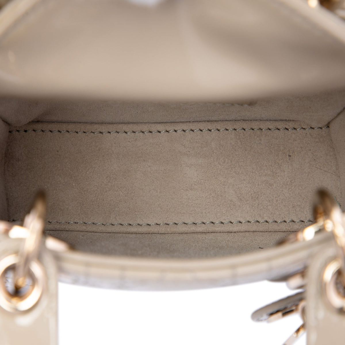 Dior Micro Patent Cannage Lady Dior — Beige