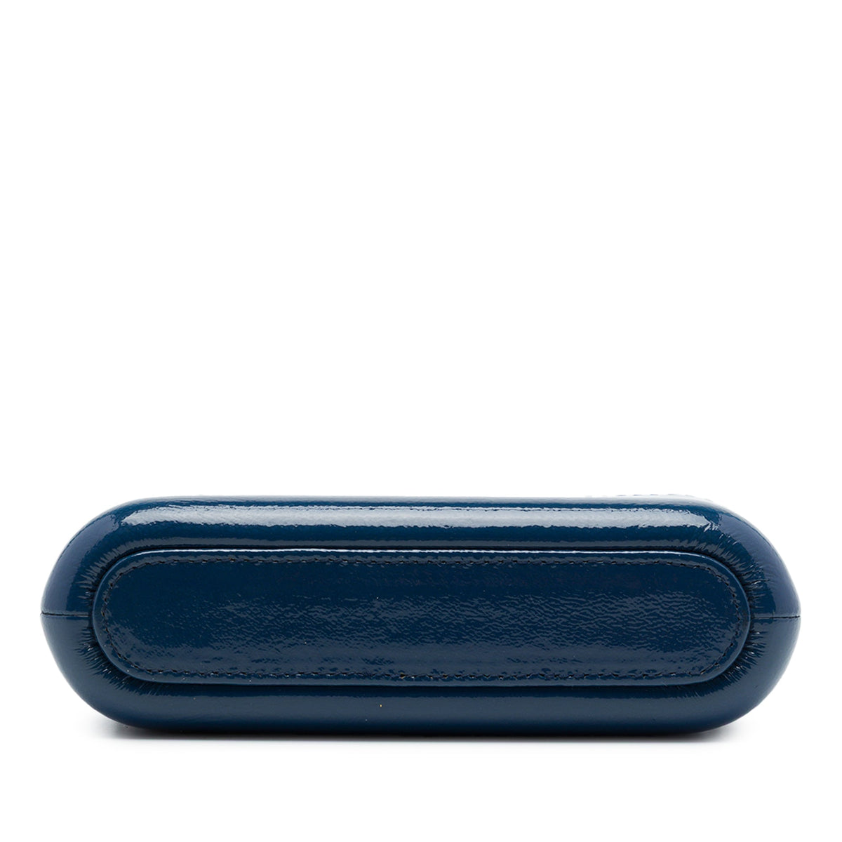 Chanel Quilted Patent Aged Calfskin Gabrielle Double Zip Clutch with Chain — Blue
