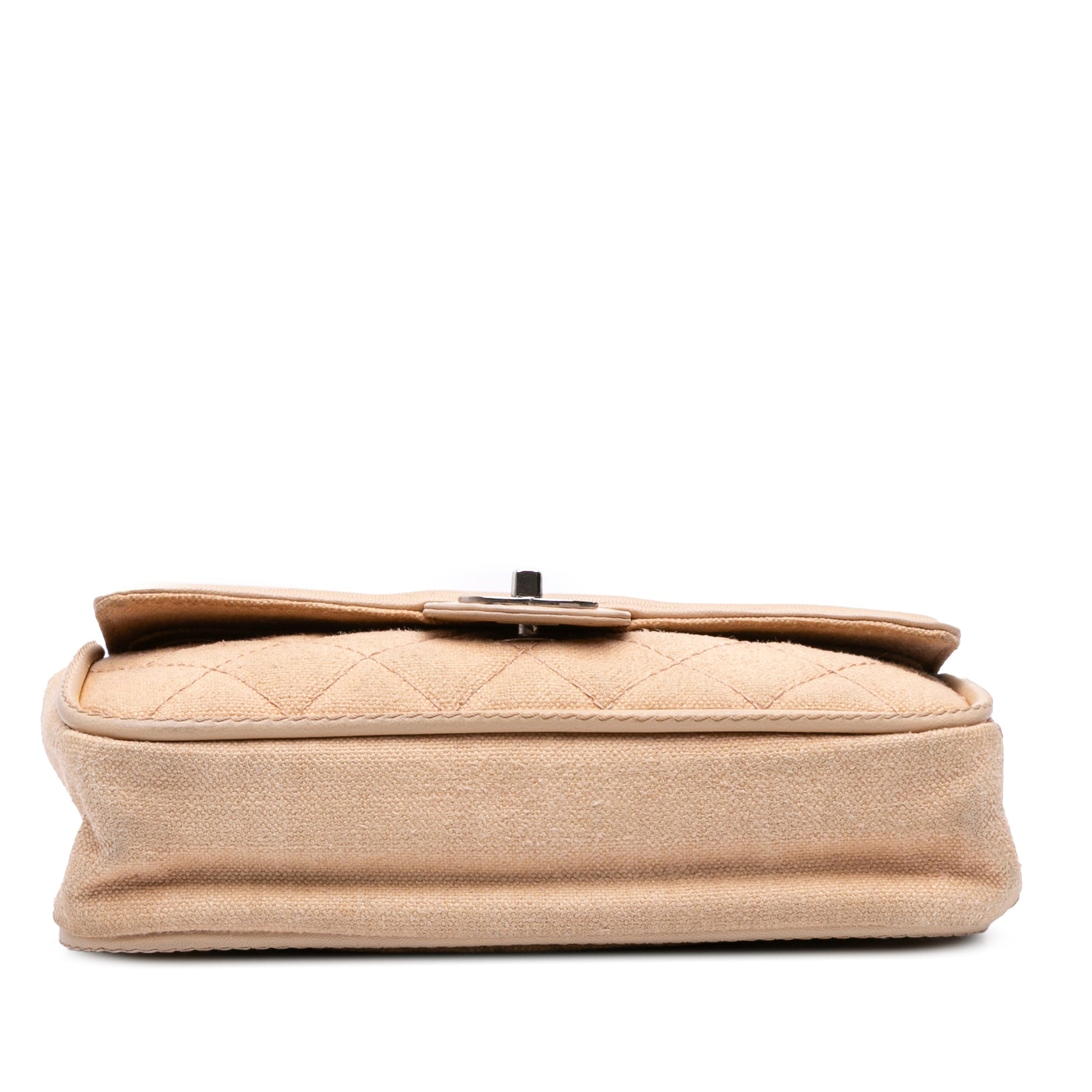 Chanel Medium Classic Canvas Lambskin Trimmed Double Flap