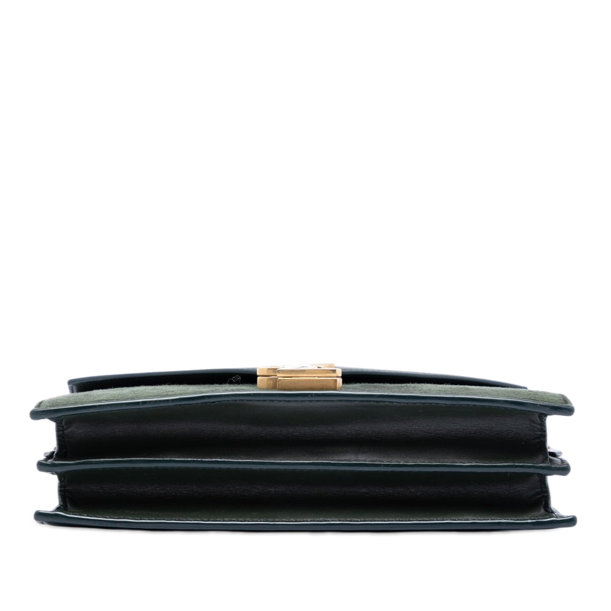 Saint Laurent Suede and Calfskin Monogram Cassandra Clasp Bag