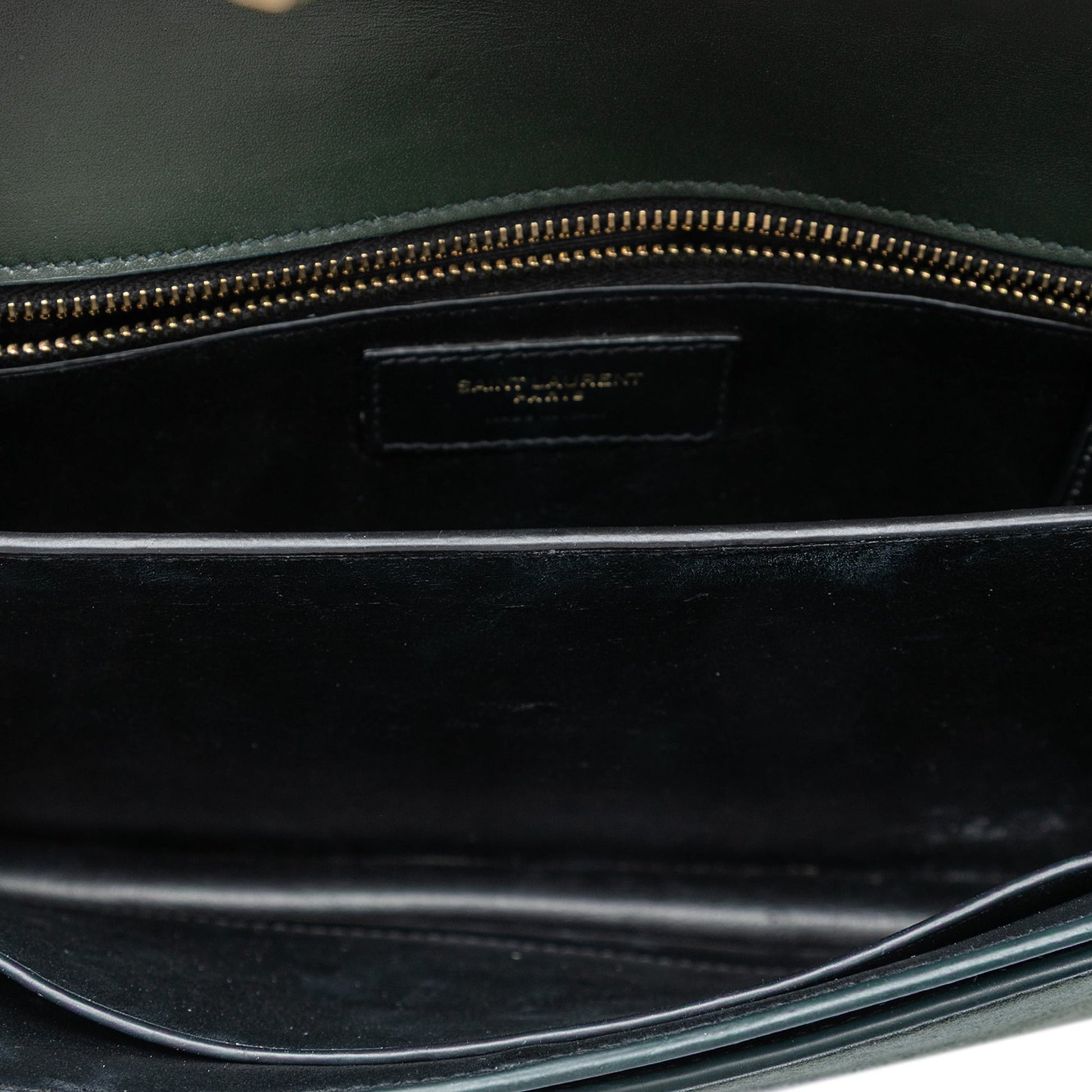 Saint Laurent Suede and Calfskin Monogram Cassandra Clasp Bag