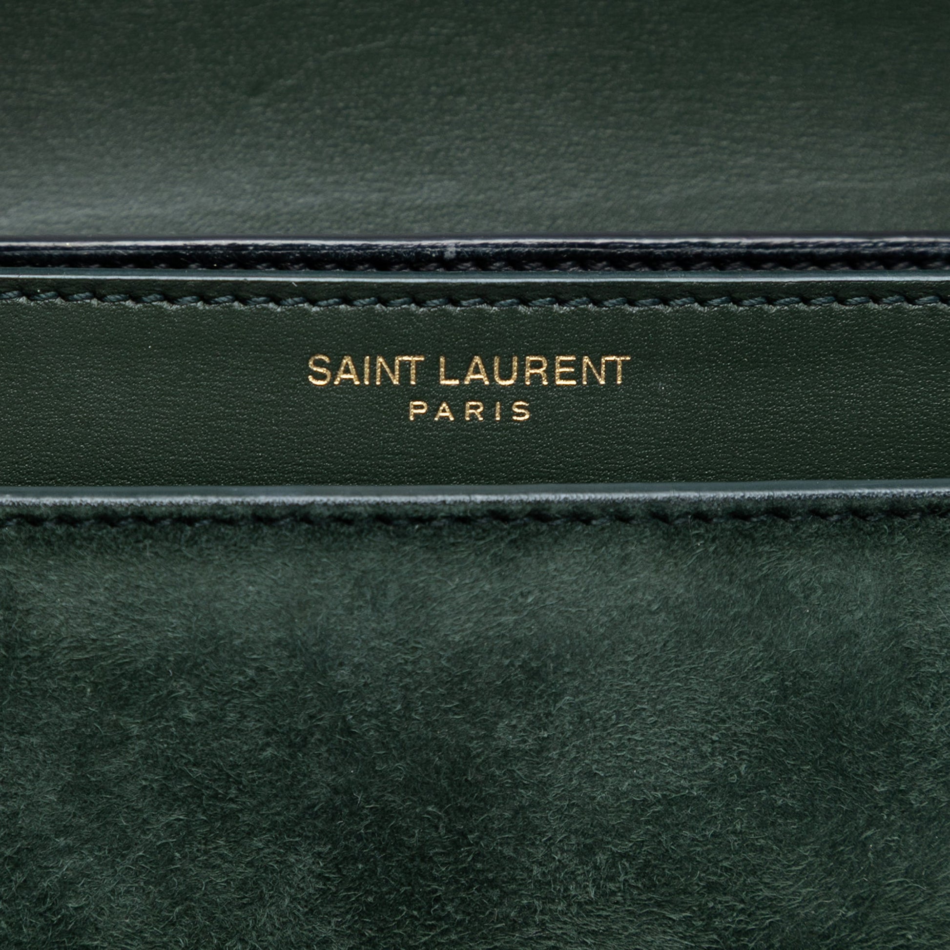 Saint Laurent Suede and Calfskin Monogram Cassandra Clasp Bag