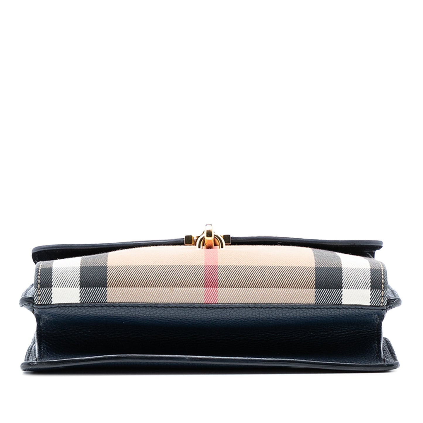 Burberry Small Leather and House Check Canvas Derby Macken Crossbody