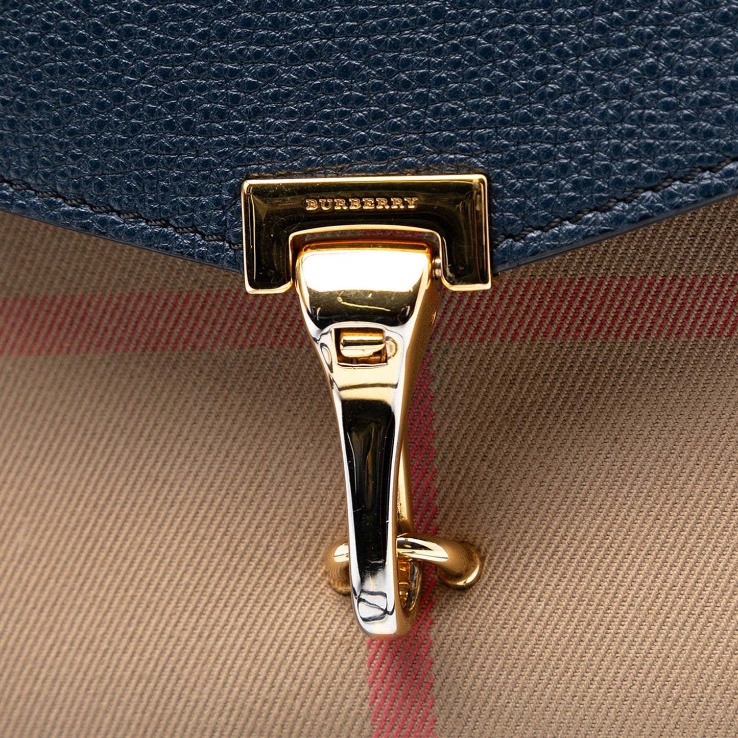 Burberry Small Leather and House Check Canvas Derby Macken Crossbody