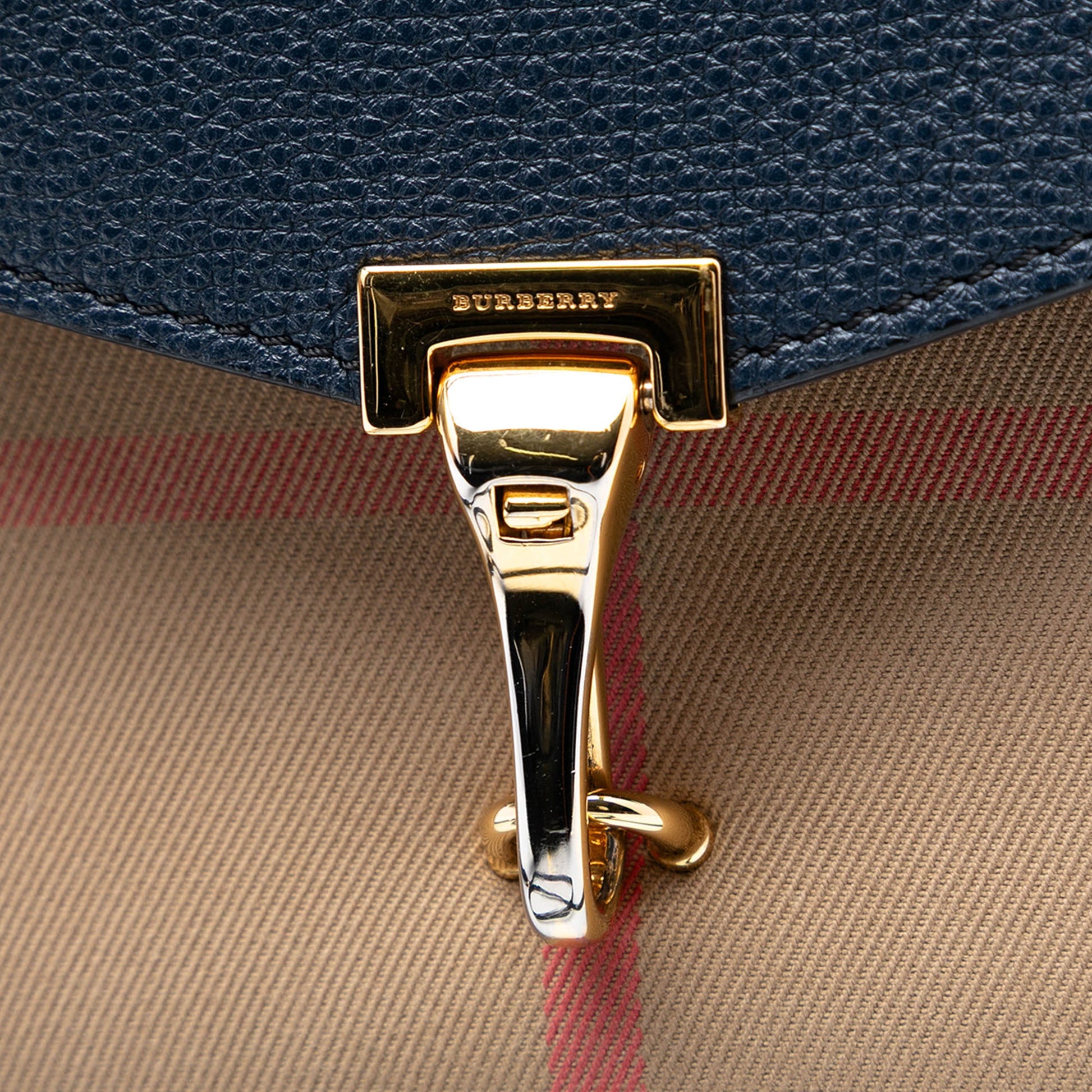 Burberry Small Leather and House Check Canvas Derby Macken Crossbody