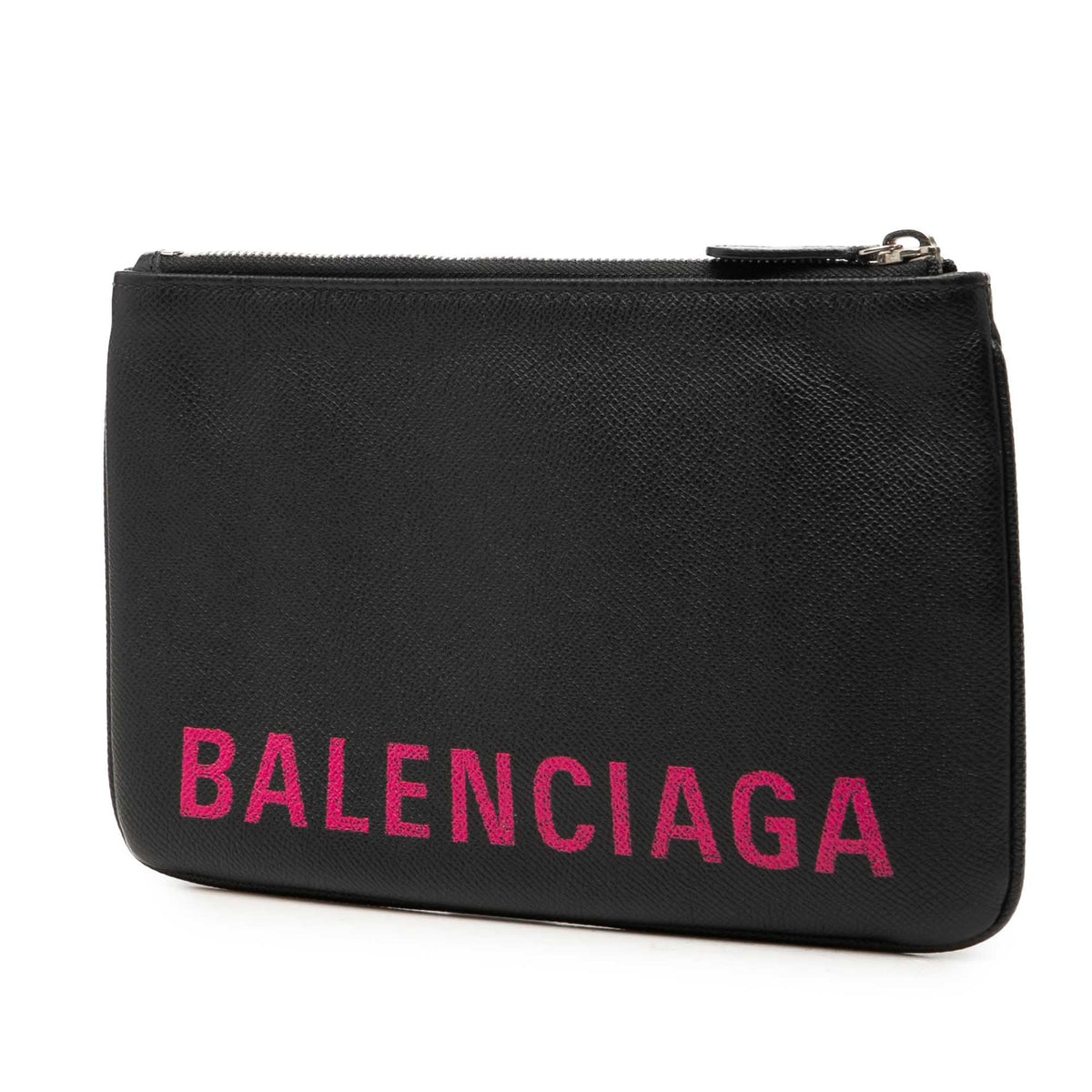 Balenciaga Leather Ville Logo Clutch M