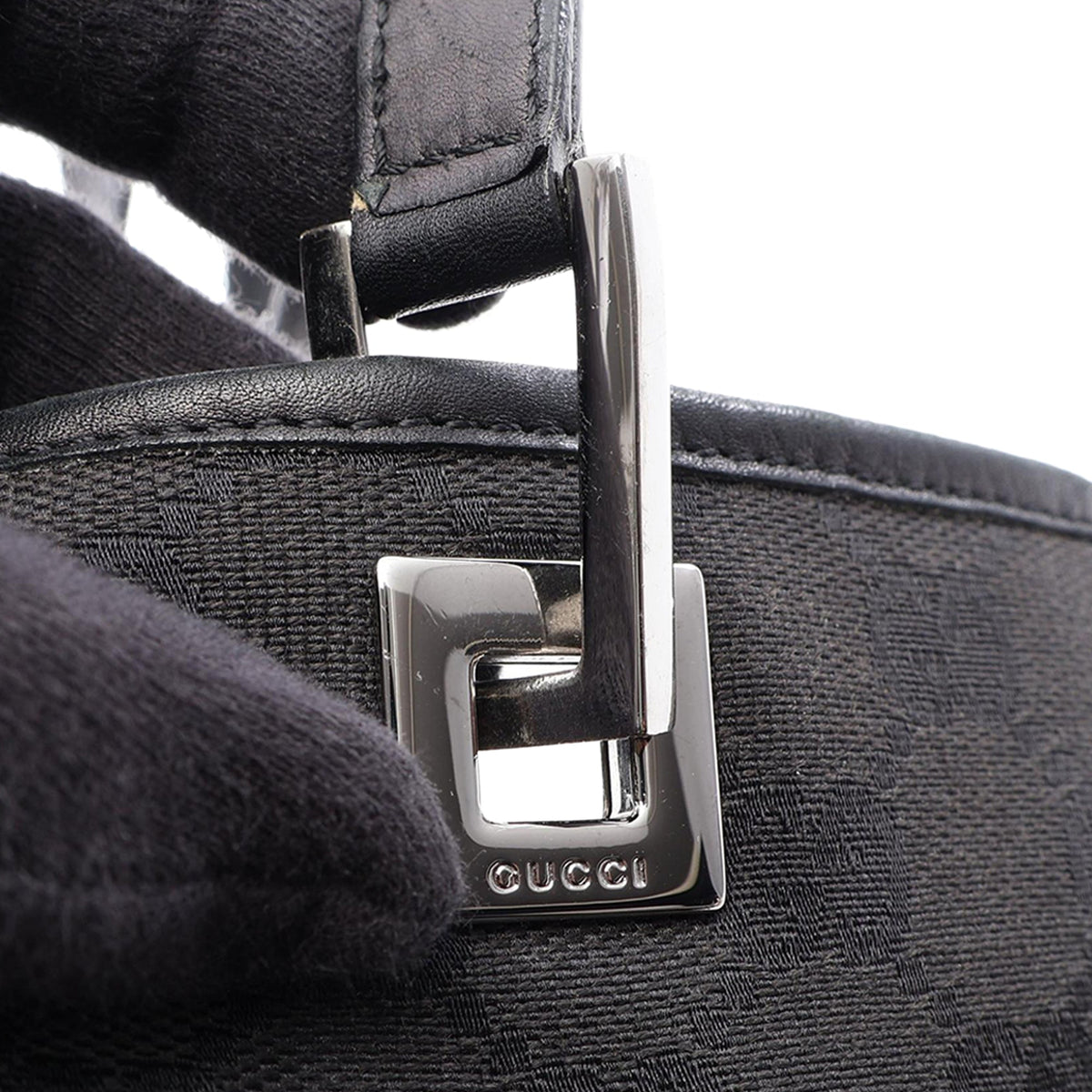 Gucci GG Canvas Shoulder Bag — Black