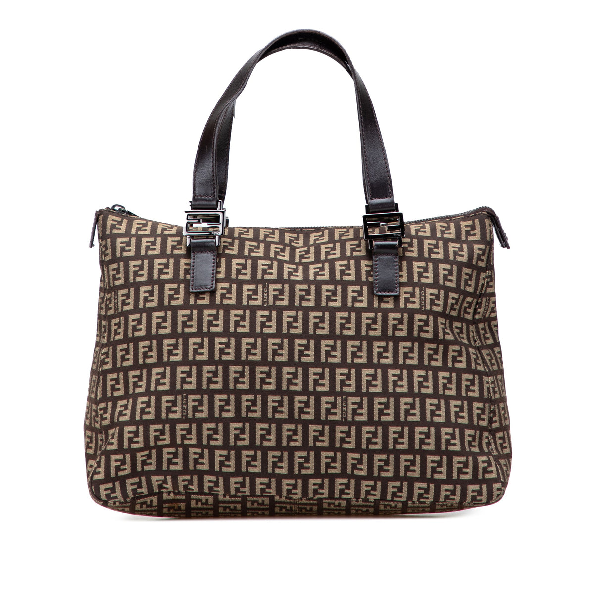 Fendi Zucchino Canvas Tote — Brown