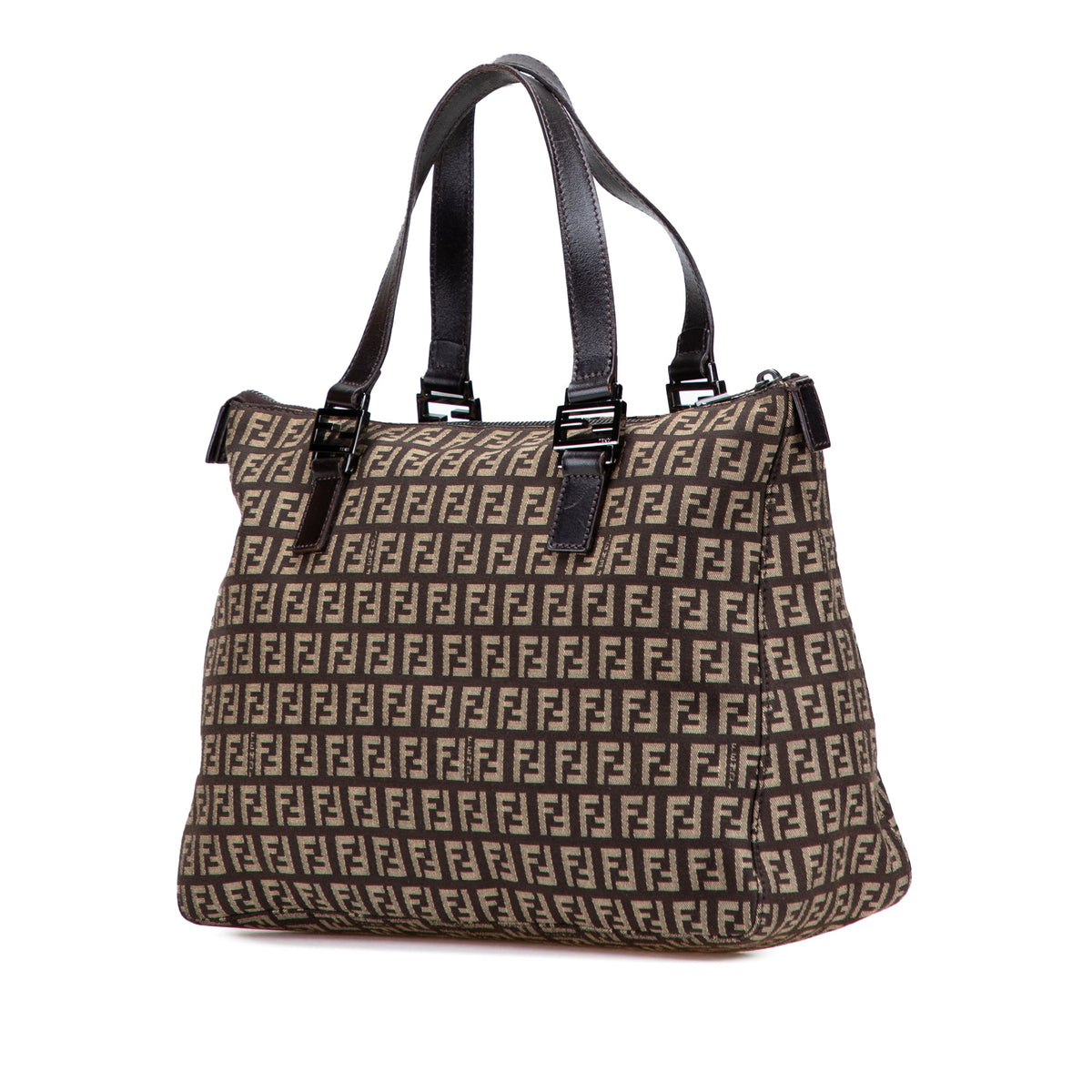 Fendi Zucchino Canvas Tote — Brown