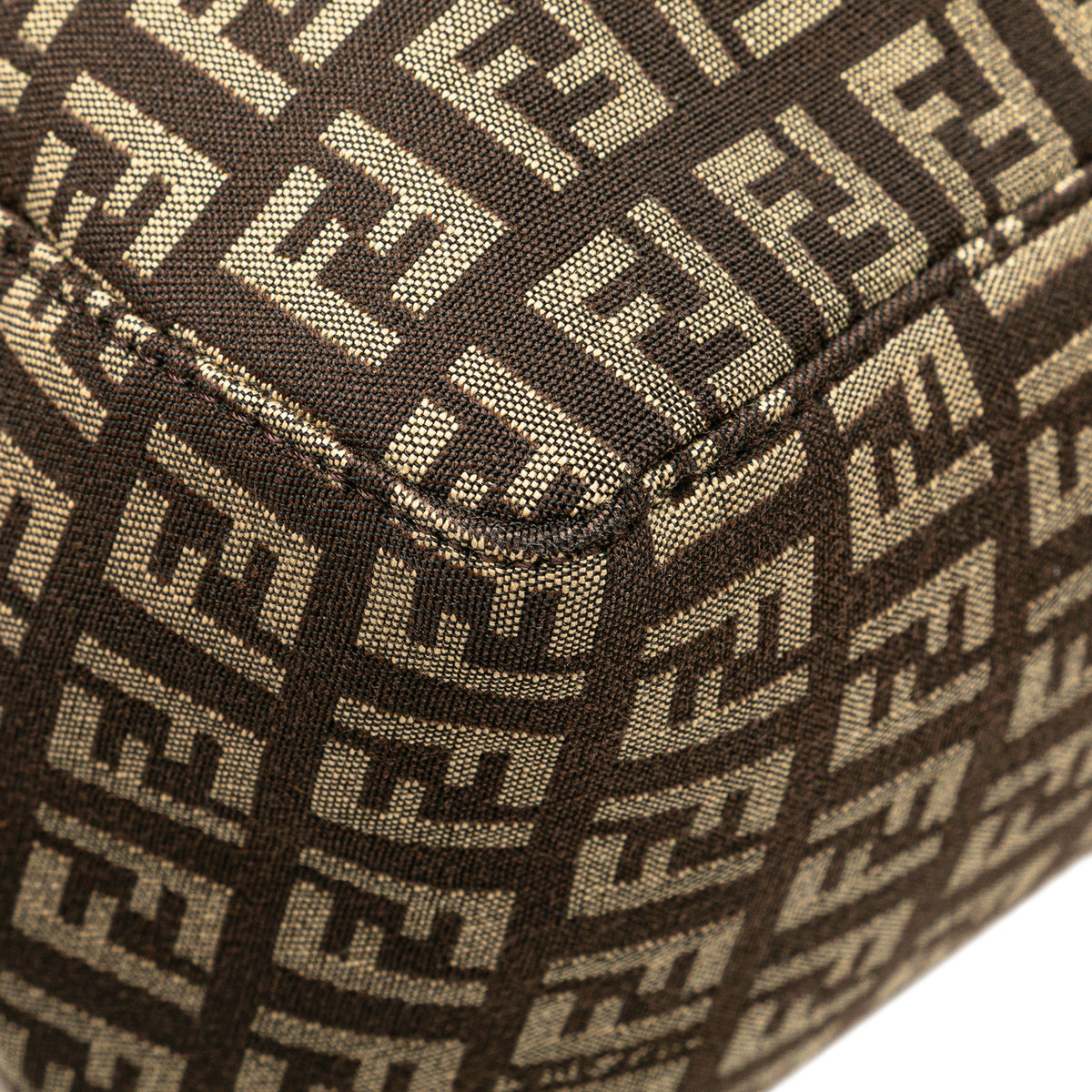 Fendi Zucchino Canvas Tote — Brown