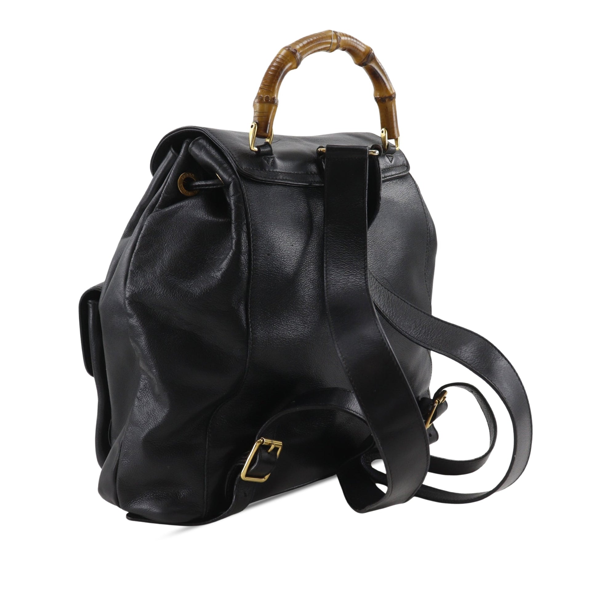 Gucci Calfskin Bamboo Drawstring Backpack
