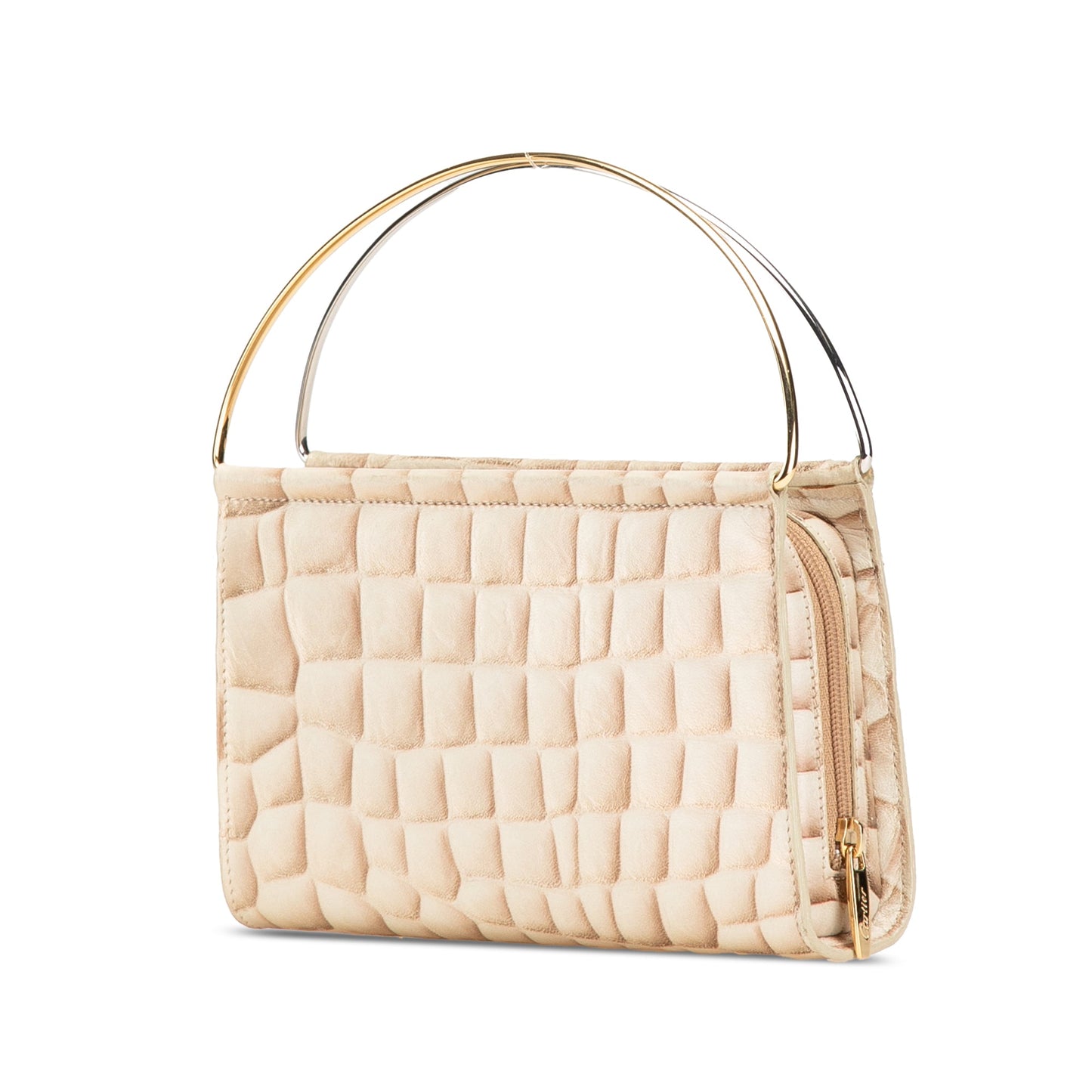 Cartier Croc Embossed Lambskin Handbag