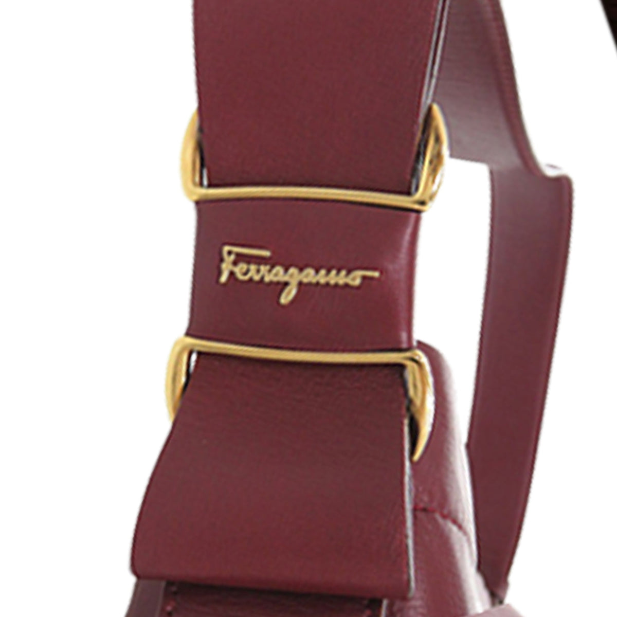 Ferragamo Leather Vara Shoulder Bag