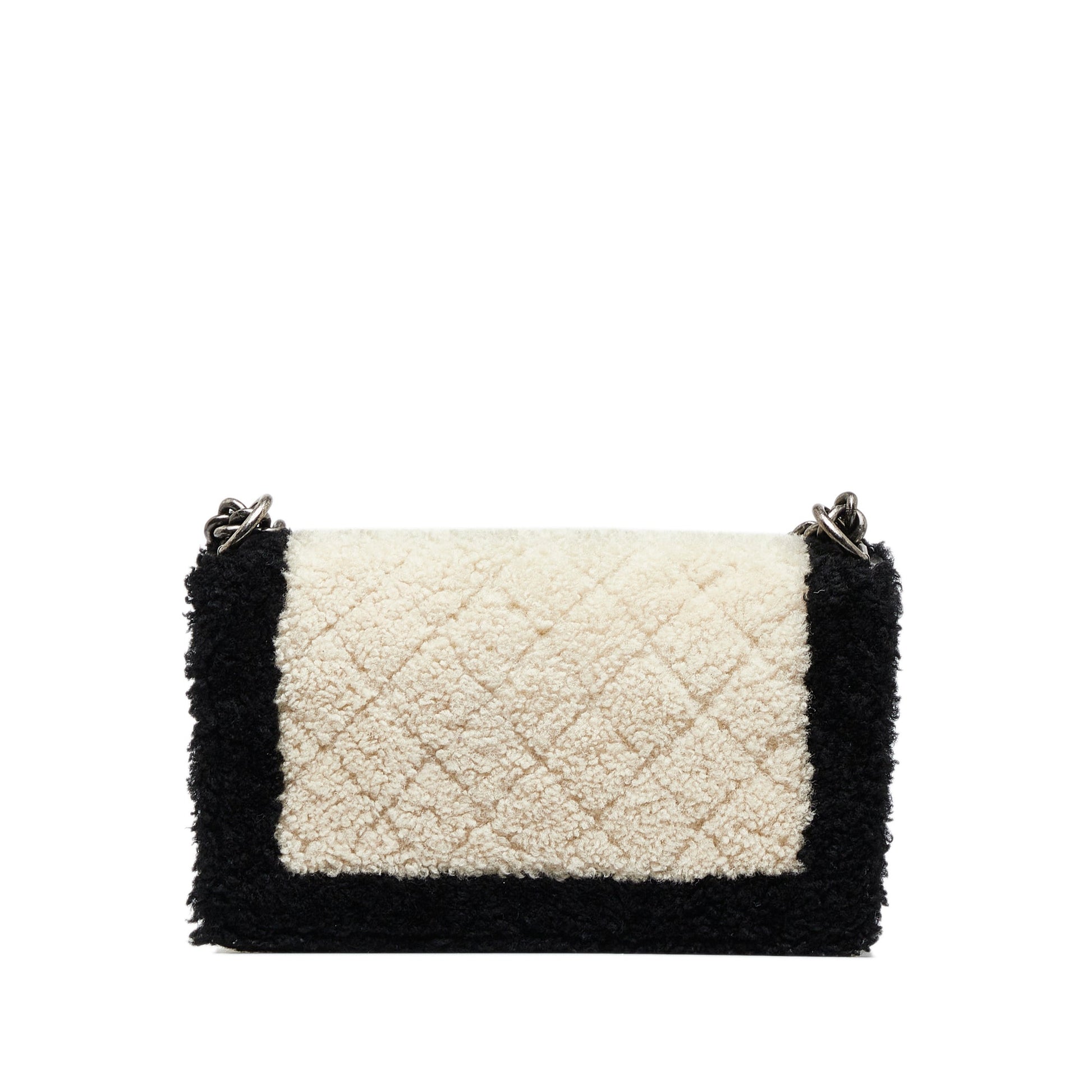 Chanel Old Medium Bicolor Shearling Boy Flap