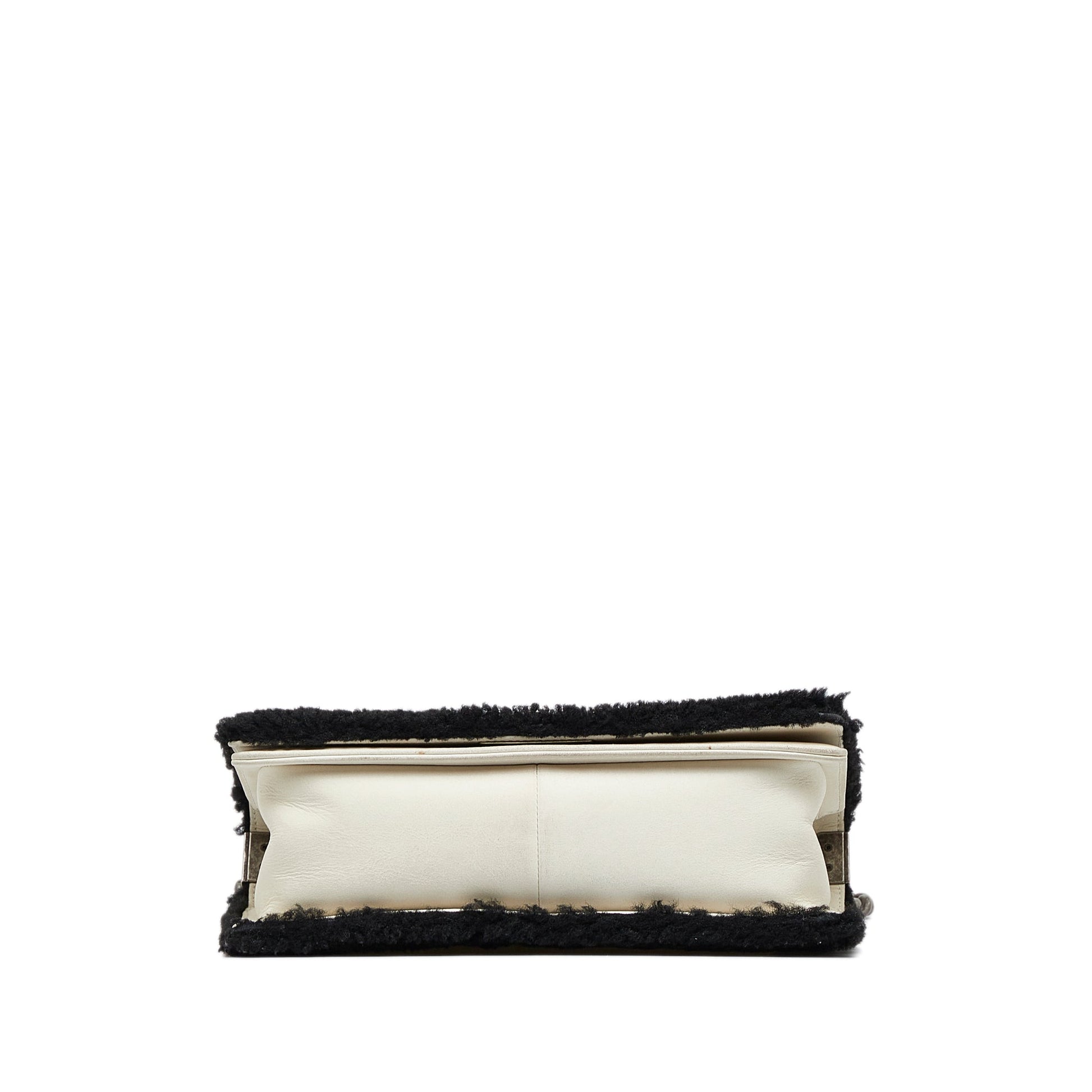 Chanel Old Medium Bicolor Shearling Boy Flap