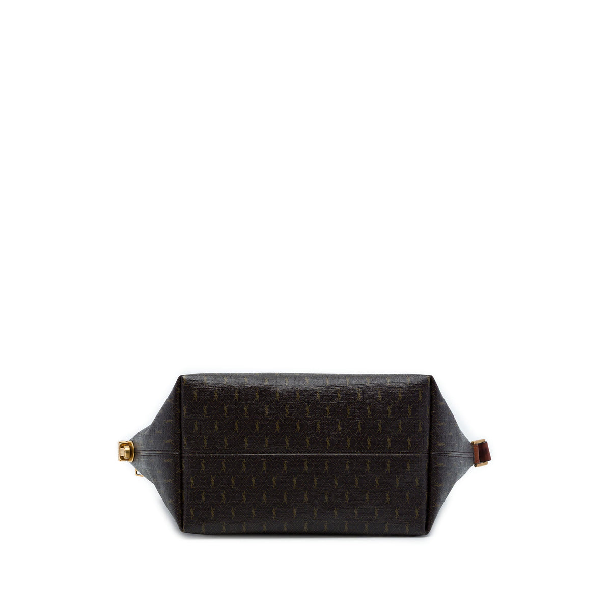 Saint Laurent Le Monogramme Coated Canvas Shoulder Bag — Brown