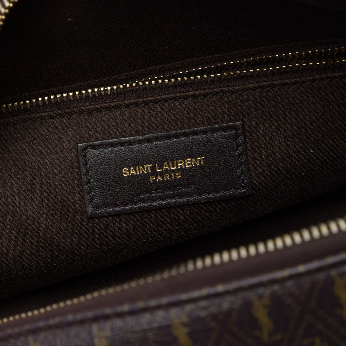 Saint Laurent Le Monogramme Coated Canvas Shoulder Bag — Brown