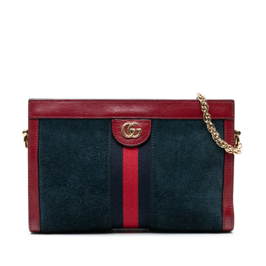 Gucci Small Suede Web Ophidia Chain Crossbody